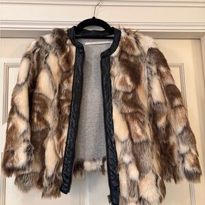 Twelfth Street by Cynthia Vincent Faux Fur Teddy Jacket - Brown and Black
